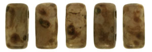 CzechMates Bricks 6 x 3mm (loose) : Opaque Lt Beige - Copper Picasso