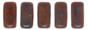 CzechMates Bricks 6 x 3mm (loose) : Umber - Copper Picasso