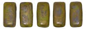 CzechMates Bricks 3/6mm (loose) : Opaque Olive - Copper Picasso