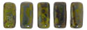 CzechMates Bricks 6 x 3mm (loose) : Opaque Olive - Picasso