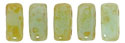 CzechMates Bricks 6 x 3mm (loose) : Opaque Pale Jade - Picasso