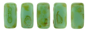 CzechMates Bricks 6 x 3mm (loose) : Turquoise - Picasso