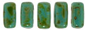 CzechMates Bricks 6 x 3mm (loose) : Persian Turquoise - Picasso
