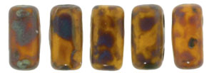 CzechMates Bricks 6 x 3mm (loose) : Opaque Yellow - Picasso