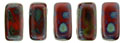 CzechMates Bricks 3/6mm (loose) : Opaque Red - Picasso