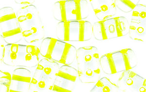 Rulla 5 x 3mm (loose) : Crystal - Yellow Neon-Lined