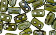Rulla 3x5mm (loose) : Opaque Olivine - Silver Picasso