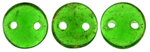 CzechMates Lentil 6mm (loose) : Gold Marbled - Green Emerald