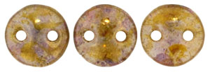 CzechMates Lentil 6mm (loose) : Luster - Transparent Gold/Smokey Topaz