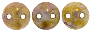 CzechMates Lentil 6mm (loose) : Luster - Opaque Gold/Smoky Topaz