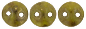 CzechMates Lentil 6mm (loose) : Chartreuse - Bronze Picasso