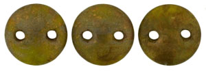 CzechMates Lentil 6mm (loose) : Chartreuse - Copper Picasso