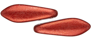 CzechMates Two Hole Daggers 16 x 5mm (loose) : ColorTrends: Saturated Metallic Cherry Tomato