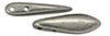 CzechMates Two Hole Daggers 16 x 5mm (loose) : ColorTrends: Saturated Metallic Frost Gray