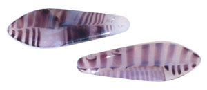 CzechMates Two Hole Daggers 16 x 5mm (loose) : Amethyst/White