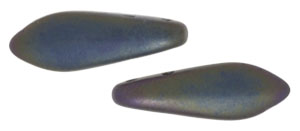 CzechMates Two Hole Daggers 16 x 5mm (loose) : Matte - Iris - Green