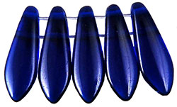 CzechMates Two Hole Daggers 16 x 5mm (loose) : Cobalt