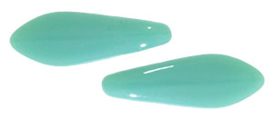 CzechMates Two Hole Daggers 16 x 5mm (loose) : Opaque Turquoise