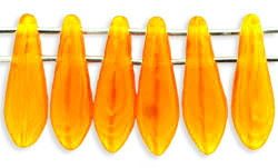 CzechMates Two Hole Daggers 16 x 5mm (loose) : Opal Orange