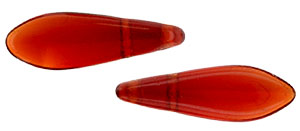 CzechMates Two Hole Daggers 16 x 5mm (loose) : Siam Ruby
