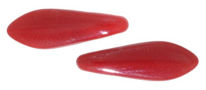 CzechMates Two Hole Daggers 16 x 5mm (loose) : Opaque Red
