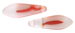 CzechMates Two Hole Daggers 16 x 5mm (loose) : Double Color - Crystal Matte - Red