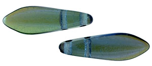 CzechMates Two Hole Daggers 16 x 5mm (loose) : Twilight - Aquamarine