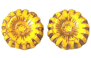 Gearwheel 12mm (loose) : Yellow - Gold-Lined