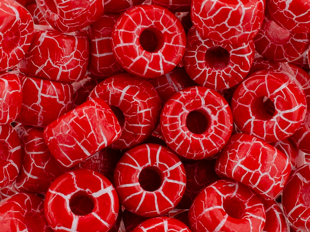 Matubo Seed Bead 2/0 (loose) : Ionic Red/White