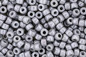 Matubo Seed Bead 6/0 (loose) : Luster - Opaque Gray