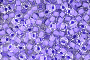 Matubo Seed Bead 6/0 (loose) : Crystal - Violet Neon-Lined
