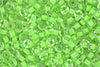 Matubo Seed Bead 6/0 (loose) : Crystal - Green Neon-Lined