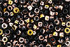 Matubo Seed Bead 6/0 (loose) : Jet - Capri Gold