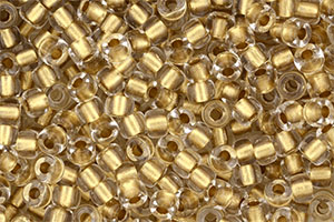 Matubo Seed Bead 6/0 (loose) : Crystal - Gold-Lined