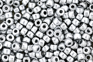 Matubo Seed Bead 6/0 (loose) : Matte - Metallic Silver