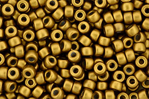 Matubo Seed Bead 6/0 (loose) : Matte - Metallic Anitque Gold