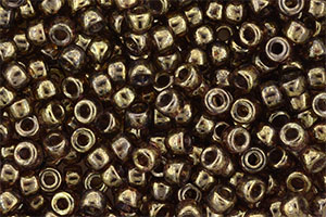 Matubo Seed Bead 6/0 (loose) : Luster - Transparent Gold/Smokey Topaz