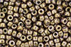 Matubo Seed Bead 6/0 (loose) : Luster - Opaque Gold/White