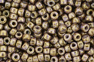 Matubo Seed Bead 6/0 (loose) : Luster - Opaque Gold/White