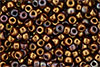 Matubo Seed Bead 6/0 (loose) : Opaque Red - Bronze Vega