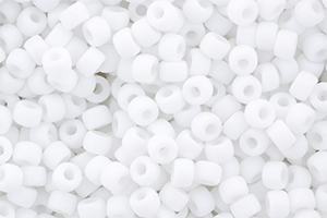 Matubo Seed Bead 6/0 (loose) : Matte - Opaque White