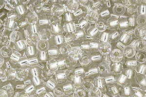 Matubo Seed Bead 6/0 (loose) : Crystal - Silver-Lined