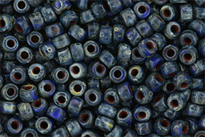 Matubo Seed Bead 6/0 (loose) : Opaque Blue - Picasso
