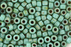 Matubo Seed Bead 6/0 (loose) : Green Turquoise - Picasso