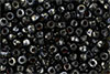 Matubo Seed Bead 6/0 (loose) : Jet - Silver Picasso