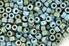 Matubo Seed Bead 6/0 (loose) : Blue Turquoise - Silver Picasso