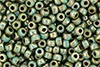 Matubo Seed Bead 6/0 (loose) : Green Turquoise - Silver Picasso