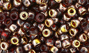 Matubo Seed Bead 7/0 (loose) : Copper - Siam Ruby