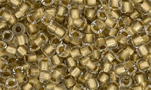 Matubo Seed Bead 7/0 (loose) : Crystal - Gold-Lined
