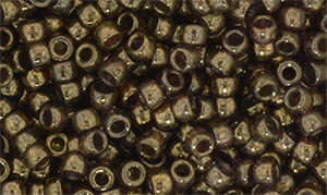 Matubo Seed Bead 7/0 (loose) : Luster - Transparent Gold/Smokey Topaz